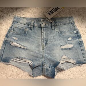 Urban Planet Light Blue Distressed Jean Shorts